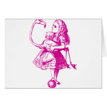 Alice and Flamingo Inked Pink Cards