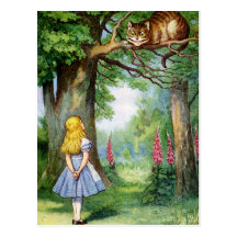 ALICE AND THE CHESHIRE CAT POST CARDS