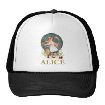 ALICE AND THE PINK FLAMINGO PLAY CROQUET HAT