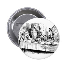 Alice at the Mad Tea Party Button