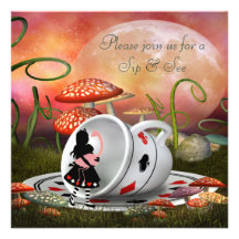 Alice & Flamingo Sip & See Baby Shower Invitation