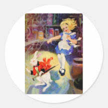 Alice Follows the Rabbit Down the Rabbit Hole Stickers