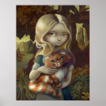 Alice in a Da Vinci Portrait wonderland goth Print