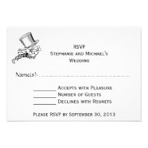Alice In Wonderland #2 Wedding Invite RSVP Card