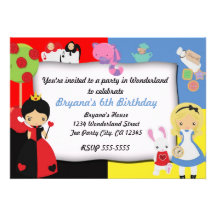 Alice in Wonderland Birthday Party Invitation