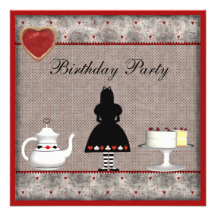 Alice in Wonderland Birthday Tea Party Invites