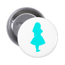 Alice In Wonderland Blue Pinback Buttons