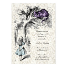 Alice in Wonderland Cheshire Cat Tea Party Invite