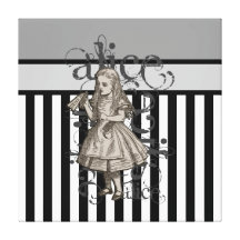 Alice In Wonderland Grunge Stretched Canvas Print