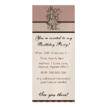 Alice In Wonderland Grunge (Pink) Personalized Invites