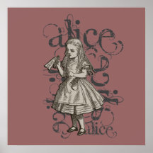 Alice In Wonderland Grunge (Pink) Posters