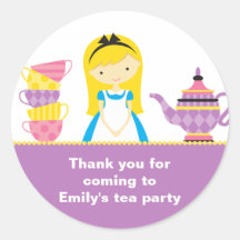 Alice in Wonderland Invitations Stickers