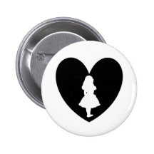 Alice in Wonderland Love In Black & White Pins