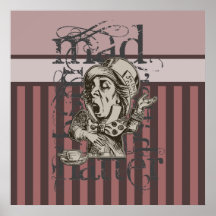 Alice In Wonderland Mad Hatter Grunge (Pink) Print