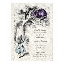 Alice in Wonderland Mad Hatters Tea Party Birthday Personalised Invitations
