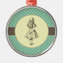 Alice in Wonderland Polka Dots Christmas Tree Ornament