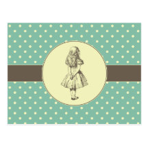 Alice in Wonderland Polka Dots Postcards