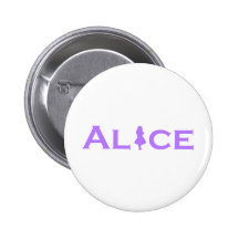 Alice in Wonderland Purple Black Pinback Button