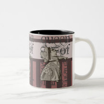 Alice In Wonderland Queen of Hearts Grunge (Pink) Coffee Mug