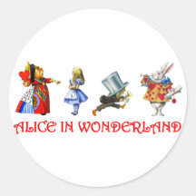 ALICE IN WONDERLAND ROUND STICKER