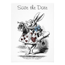 Alice in Wonderland Save the Date Invitation Card
