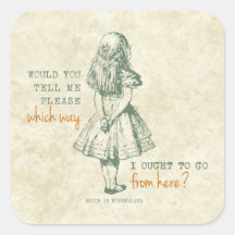 Alice in Wonderland Square Stickers