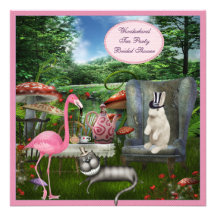 Alice in Wonderland Tea Party Bridal Shower Custom Invite
