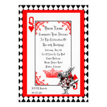 Alice In Wonderland White Rabbit Party Invitation