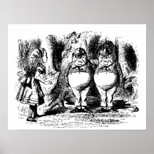 Alice in Wonderland with Tweedledum and Tweedledee Posters