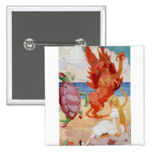 Alice Listens to the Griffin and The Mock Turtle Pins