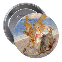 Alice Listens to the Griffin and the Mock Turtle Button