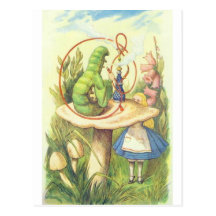 Alice Meets the Caterpillar Post Card