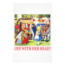 ALICE - OFF WITH HER HEAD! PERSONALIZED STATIONERY