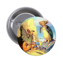 Alice, the Griffin & the Mock Turtle in Wonderland Pin