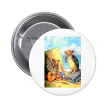Alice the Griffin & the Mock Turtle in Wonderland Pinback Button