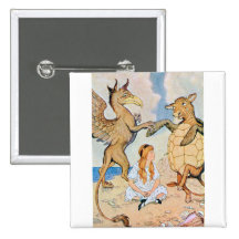 Alice, the Griifin and the Mock Turtle Pin