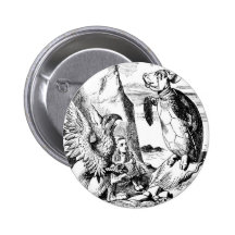Alice, the Gryphon and the Mock Turtle Pinback Buttons
