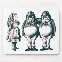 Alice, Tweedle Dee & Tweedle Dum in Pink Tint Mousemat