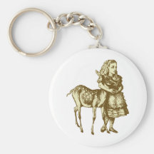 Alice with Fawn Inked Sepia Key Chains
