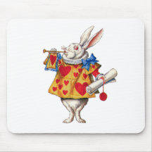 ALICE'S WHITE RABBIT IN WONDERLAND MOUSE PAD