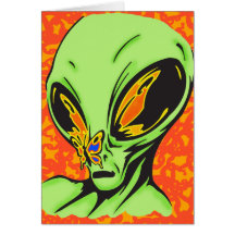 Alien and Butterfly Card