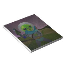 Alien attack note pad