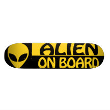 ALIEN ON BOARD SKATEBOARD