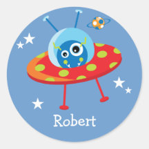 Alien Spaceship Stickers