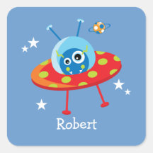 Alien Spaceship Stickers