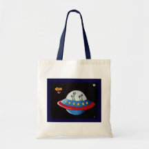 Aliens Earth or Bust! Tote Bags