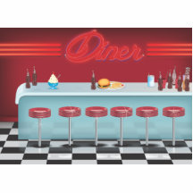 All American Diner Restaurant Acrylic Cut Out