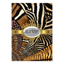 All Animal Skin Look 50th Birthday Party RSVP Announcement