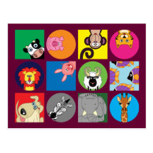 ALL HAPPY ANIMALS POSTCARD