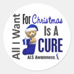 All I Want For Christmas ALS Round Sticker